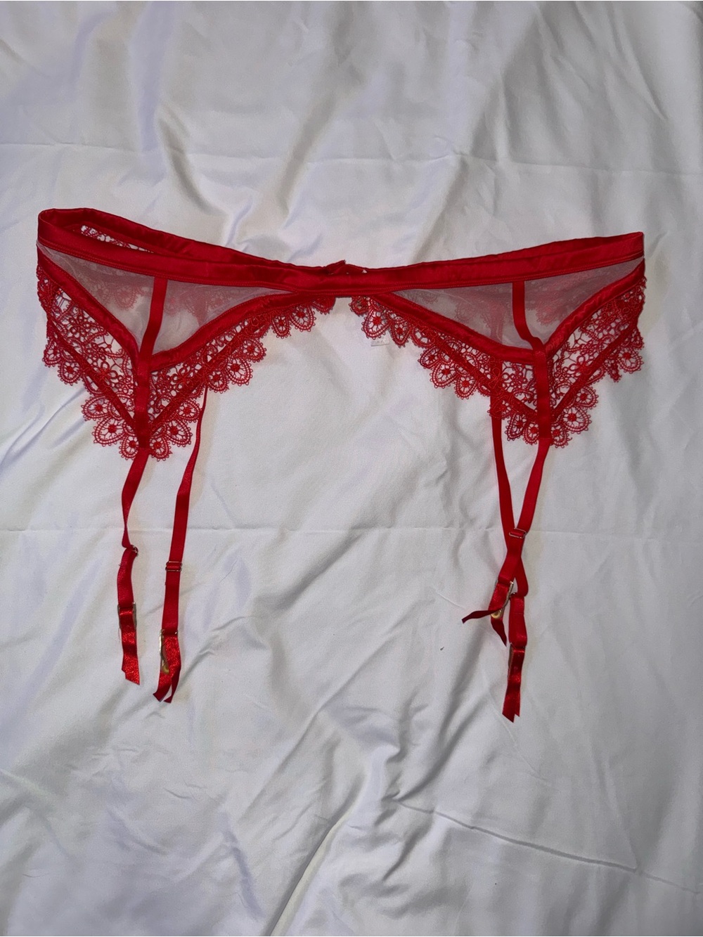 Size 18 Red lace garter belt